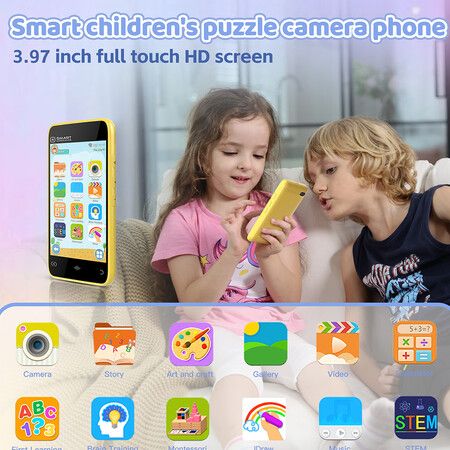 Kids Toys Phone, Girls Birthday Gifts for Kid Age 3-12, 3.97inch Touchscreen Cell Phone, Smart Phone Learning Kids Phone, Games, Camera, Music Player