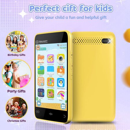 Kids Toys Phone, Girls Birthday Gifts for Kid Age 3-12, 3.97inch Touchscreen Cell Phone, Smart Phone Learning Kids Phone, Games, Camera, Music Player