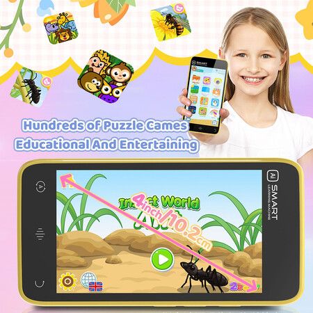 Kids Toys Phone, Girls Birthday Gifts for Kid Age 3-12, 3.97inch Touchscreen Cell Phone, Smart Phone Learning Kids Phone, Games, Camera, Music Player