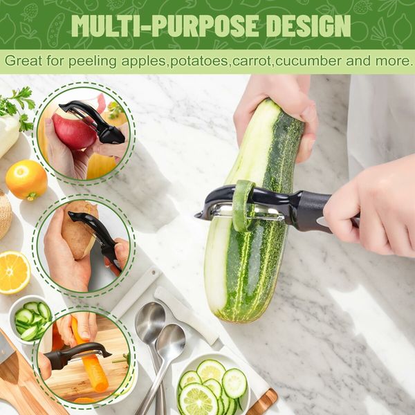 Swivel Vegetable Peeler,Potato Peeler with Blemish Remover,Veggie Peeler with Sharp Stainless Steel Blades,Fruit Peeler with Comfortable Handle for Kitchen