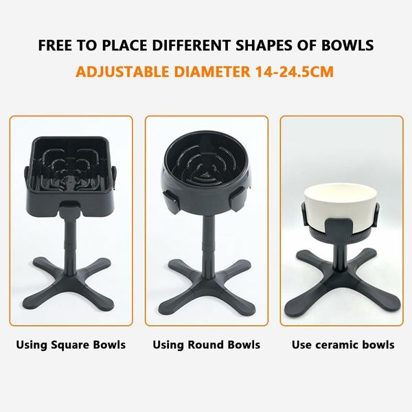 Adjustable Raised Dog Bowl Stand for Small, Medium & Large Dogs with Feeder Bowl