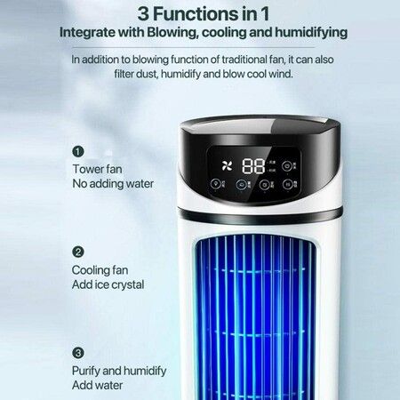 Portable Air  Fan 3in1 Cooler Humidifier  Evaporative Air Cooler Small Room Dorm Bedroom Camping Office