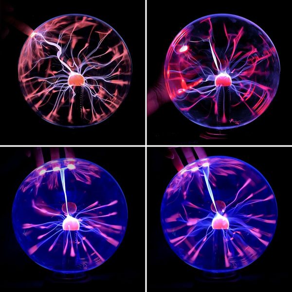 Magic Plasma Ball Lamp 8INCH Touch & Sound Sensitive Interactive USB Powered Plasma Lamp Nebula Sphere Globe