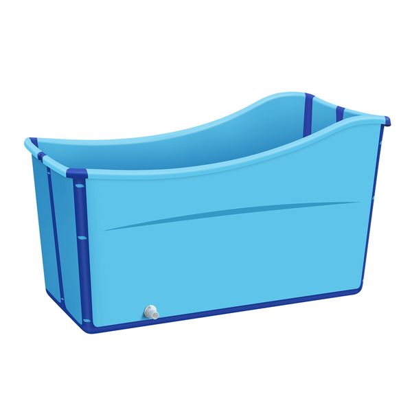 Large Foldable Bath Tub Bathroom Soaking Freestanding Plastic Portable Collapsible Modern Shower Bathtub for Baby Children Adult Blue