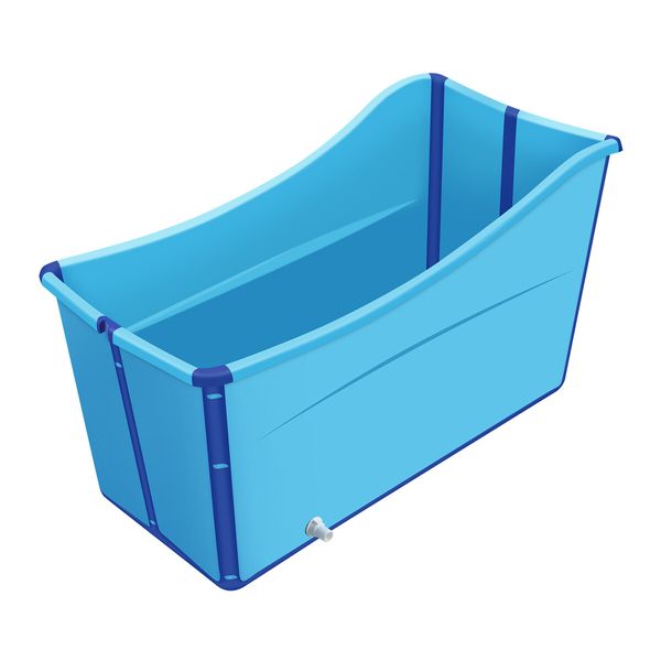 Large Foldable Bath Tub Bathroom Soaking Freestanding Plastic Portable Collapsible Modern Shower Bathtub for Baby Children Adult Blue