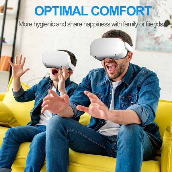 Facial Interface and Face Cover Pad for Oculus Quest 2, Sweat Proof PU Foam Cushion, VR Accessories for Meta Quest 2, Compatible with Oculus Quest 2 Original Spacer