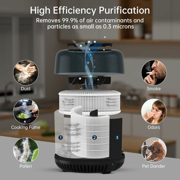 Small Air Purifier, Car Air Purifier Ionizer with True H13 HEPA Filter, USB Quiet Desktop Air Purifiers for Bedroom,Car, Small Room, Pets