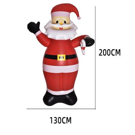 2m Inflatable Santa Claus LED Christmas Decoration Outdoor Lawn Props For Patio