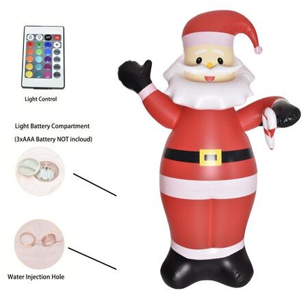 2m Inflatable Santa Claus LED Christmas Decoration Outdoor Lawn Props For Patio