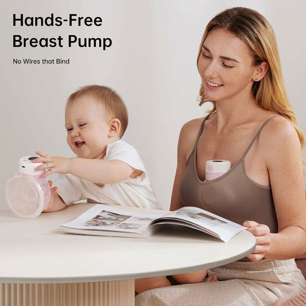 Wearable Breast Pump, Electric Hands Free Breast Pumps with 2 Modes, 9 Levels, LCD Display, Memory Function,1 Pack