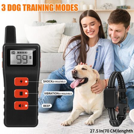 Training Collar with Remote for 3 Dog, Electric Dog Shock Collar for Small Medium Large Dogs, 3 Adjustable Modes, Rechargeable Waterproof Collar