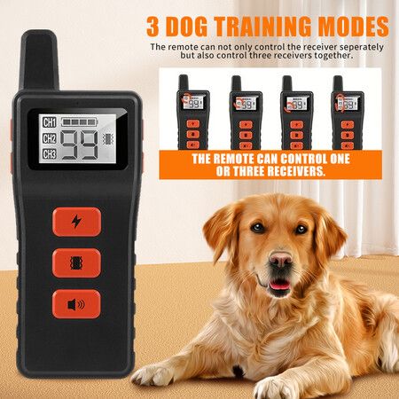 Training Collar with Remote for 3 Dog, Electric Dog Shock Collar for Small Medium Large Dogs, 3 Adjustable Modes, Rechargeable Waterproof Collar