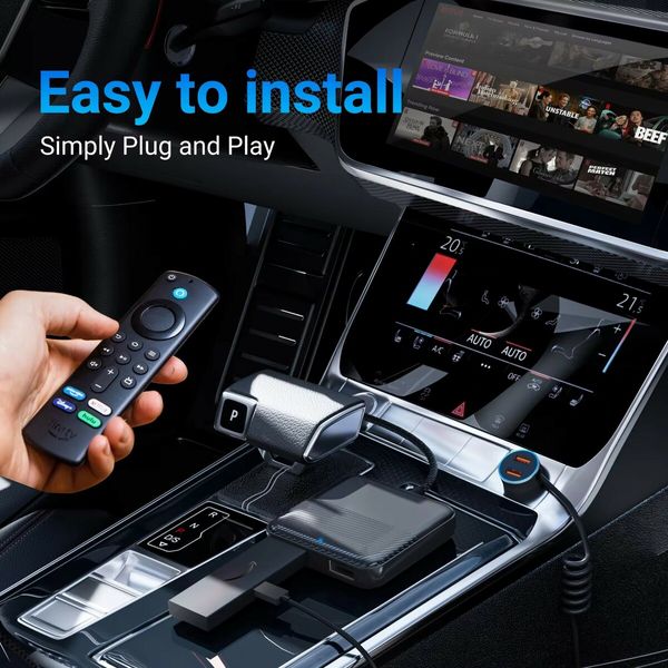 Car TV Stick Converter with HDMI Input,Cast Video/Game/Wired CarPlay/Android Auto to Car, Plug and Play, Most Stream Devices and Wired CarPlay Cars