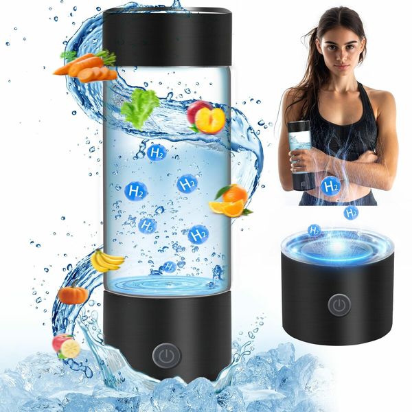 Hydrogen Water Bottle Generator, Portable Rechargeable 3 Mins Quick Electrolysis, Water Ionizer Machine Suitable for Home, Office, Travel, Exercise