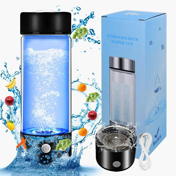 Hydrogen Water Bottle Generator, Portable Rechargeable 3 Mins Quick Electrolysis, Water Ionizer Machine Suitable for Home, Office, Travel, Exercise