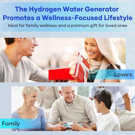 Hydrogen Water Bottle, Portable SPE PEM Technology Water Ionizer Machine, Rechargeable 3 Min Quick Electrolysis Water Bottle Generator for Home, Office, Travel