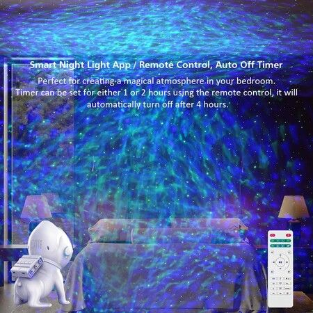 Space Dog Astronaut Star Projector - 21 Color Modes, Bluetooth Speaker, White Noise ,Galaxy Projector for Home,Ceiling,Room Decor