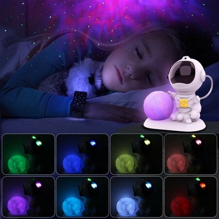 3 in 1 Astronaut Star Galaxy Projector with 3.5 inch Moon Lamp and 360 Degree Rotatable Projection, Remote,Timer for Room Decor Aesthetic