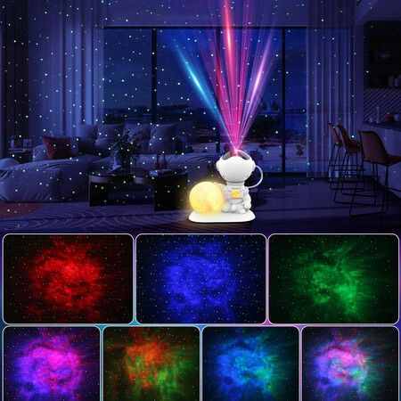 3 in 1 Astronaut Star Galaxy Projector with 3.5 inch Moon Lamp and 360 Degree Rotatable Projection, Remote,Timer for Room Decor Aesthetic