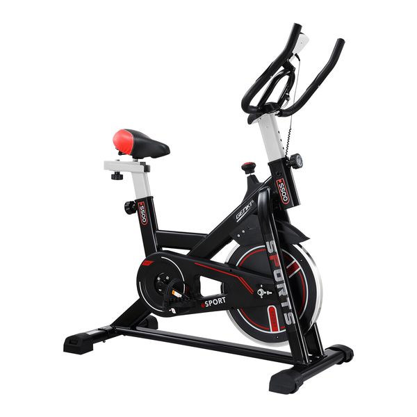 Genki Exercise Bike Stationary Spin Bicycle Indoor Cycling Trainer Home Gym Workout Pedal Training Exerciser Machine Adjustable Resistance LCD Monitor