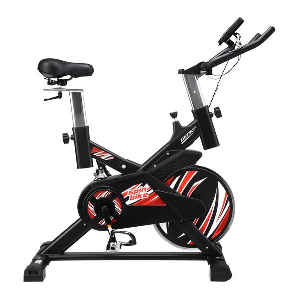 Genki Exercise Bike Stationary Bicycle Spin Gym Trainer Indoor Cycling Pedal Exerciser Home Workout Training Machine Adjustable Resistance LCD Screen