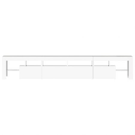 TV Cabinet with LED Lights High Gloss White 230x36.5x40 cm