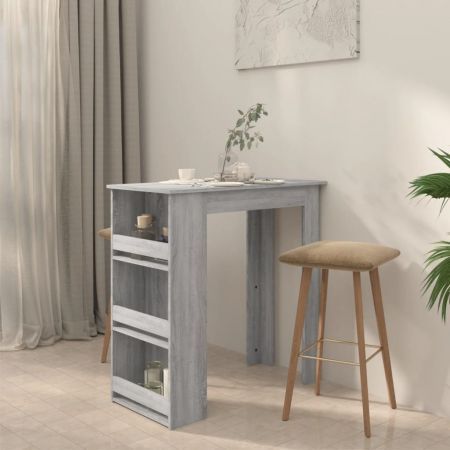 Bar Table with Storage Rack Grey Sonoma 102x50x103.5cm Engineered Wood