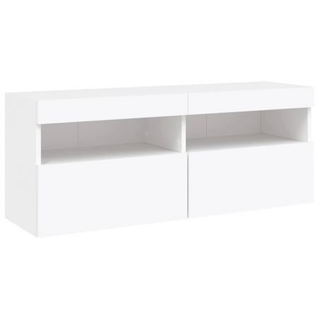 5 Piece TV Wall Units with LED White Engineered Wood