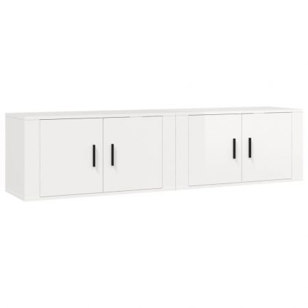 Wall-mounted TV Cabinets 2 pcs High Gloss White 80x34.5x40 cm