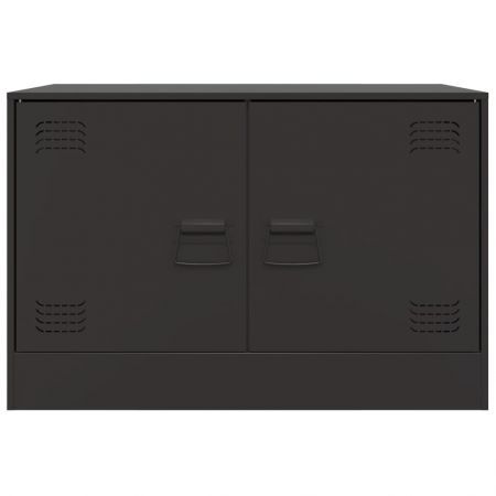 TV Cabinets 2pcs Black 67x39x44 cm Steel