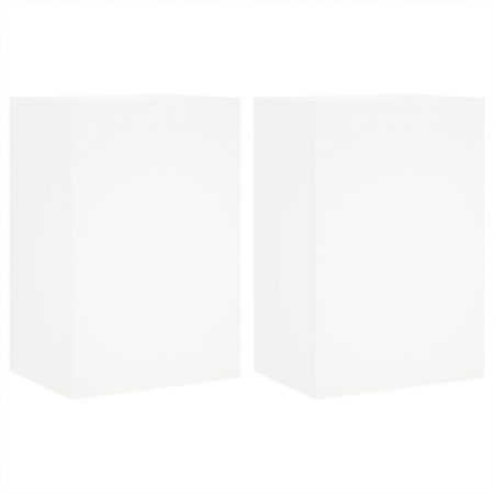 TV Wall Cabinets 2 pcs White 40.5x30x60 cm Engineered Wood