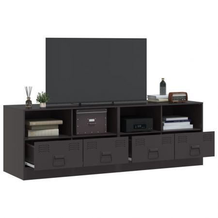 TV Cabinets 2 pcs Black 67x39x44 cm Steel