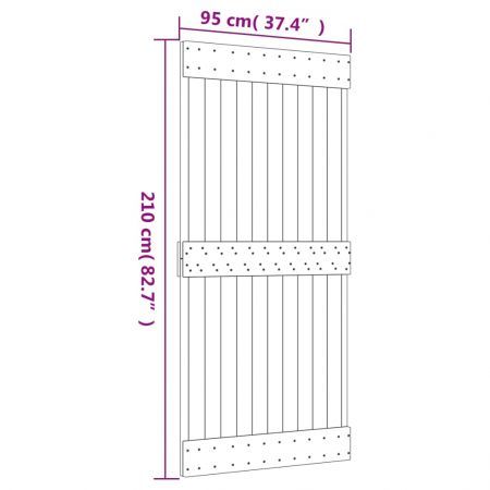 Sliding Door with Hardware Set 95x210 cm Solid Wood Pine