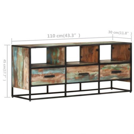 TV Cabinet 110x30x45 cm Solid Reclaimed Wood