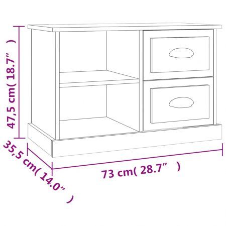 TV Cabinet Sonoma Oak 73x35.5x47.5 cm Engineered Wood