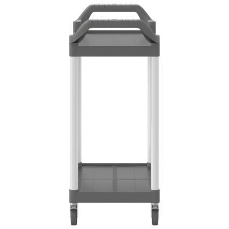 2-Tier Trolley Grey 81x41x92 cm Aluminium