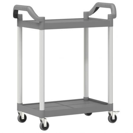 2-Tier Trolley Grey 81x41x92 cm Aluminium