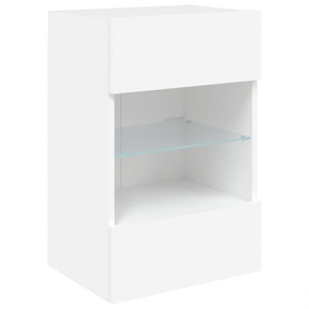 TV Wall Cabinets with LED Lights 2 pcs White 40x30x60.5 cm