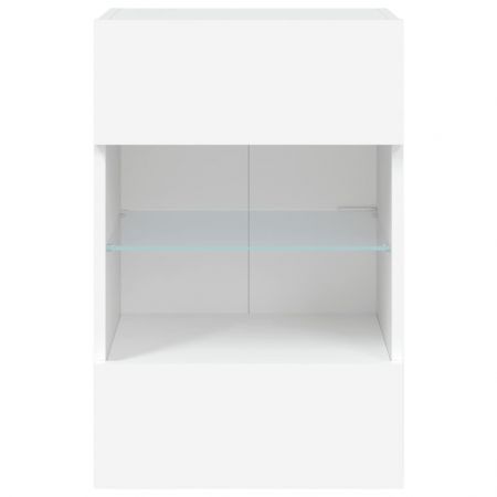 TV Wall Cabinets with LED Lights 2 pcs White 40x30x60.5 cm