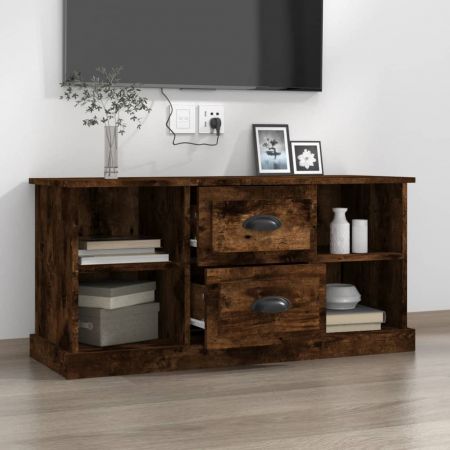 TV Cabinet Smoked Oak 99.5x35.5x48 cm Engineered Wood