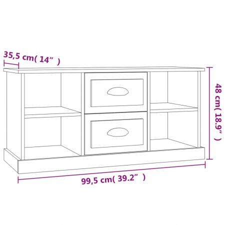 TV Cabinet Smoked Oak 99.5x35.5x48 cm Engineered Wood