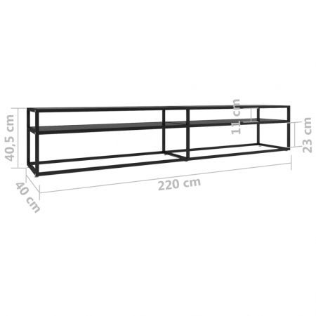 TV Cabinet Black 220x40x40.5 cm Tempered Glass