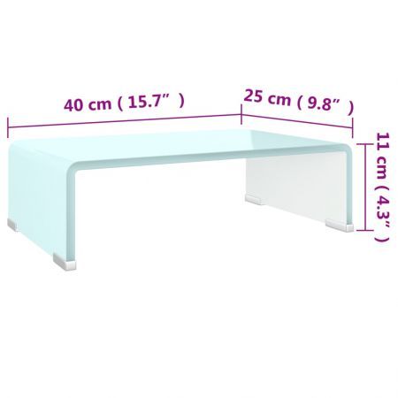 TV Stand/Monitor Riser Glass Green 40x25x11 cm