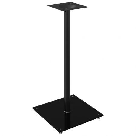 Speaker Stands 2 pcs Black Tempered Glass 1 Pillar Design