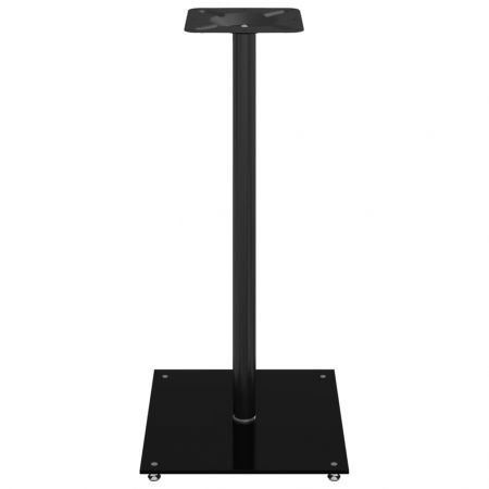 Speaker Stands 2 pcs Black Tempered Glass 1 Pillar Design