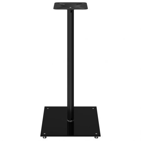 Speaker Stands 2 pcs Black Tempered Glass 1 Pillar Design