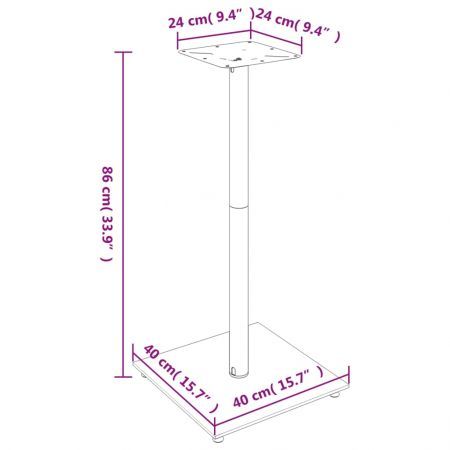 Speaker Stands 2 pcs Black Tempered Glass 1 Pillar Design