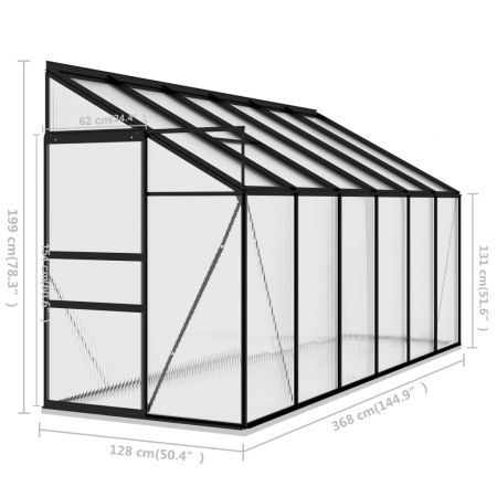 Greenhouse Anthracite Aluminium 7.77 m³