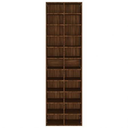 Shoe Cabinet Brown Oak 54x34x183 cm Engineered Wood