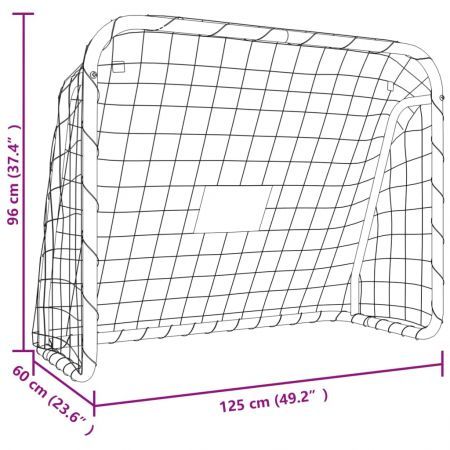 Football Goal with Net White 125x96x60 cm Steel&Polyester